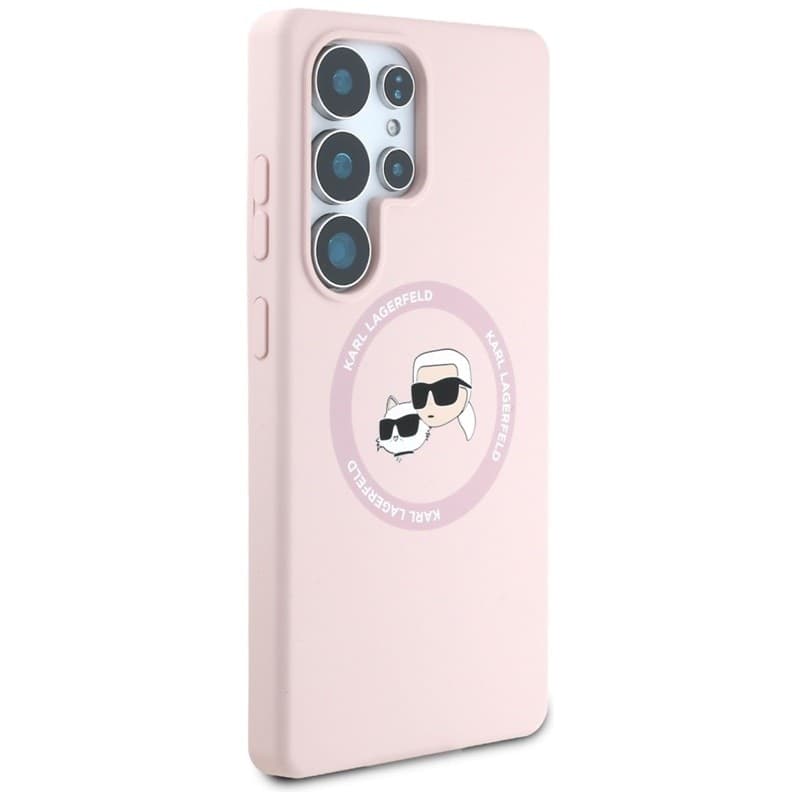 Karl Lagerfeld Silicone Double Heads And Circle MagSafe - Case for Samsung Galaxy S25 Ultra (Pink) - 4