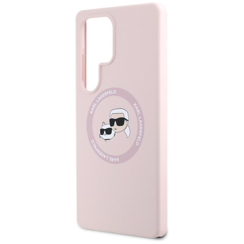 Karl Lagerfeld Silicone Double Heads And Circle MagSafe - Case for Samsung Galaxy S25 Ultra (Pink) - 6