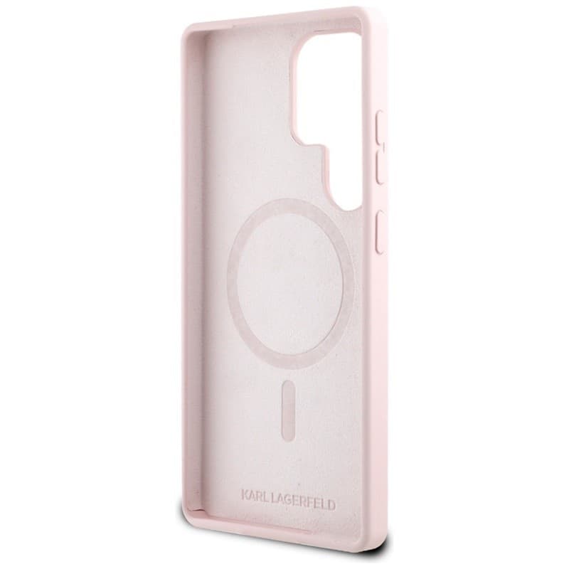 Karl Lagerfeld Silicone Double Heads And Circle MagSafe - Case for Samsung Galaxy S25 Ultra (Pink) - 7