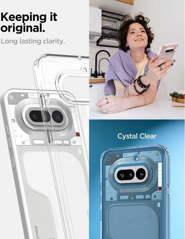Spigen Ultra Hybrid - Custodia per Nothing Phone 4a (Trasparente) - 5