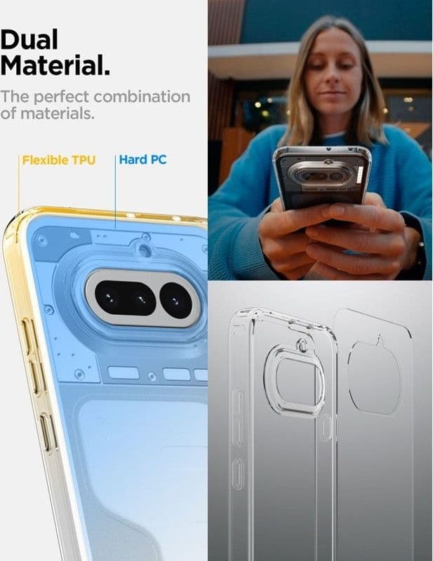 Spigen Ultra Hybrid - Custodia per Nothing Phone 4a (Trasparente) - 7