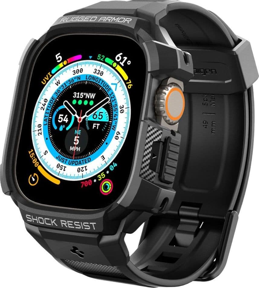 Spigen Rugged Armor Pro Case – Band with case for Apple Watch Ultra 49 mm (Black) - 3