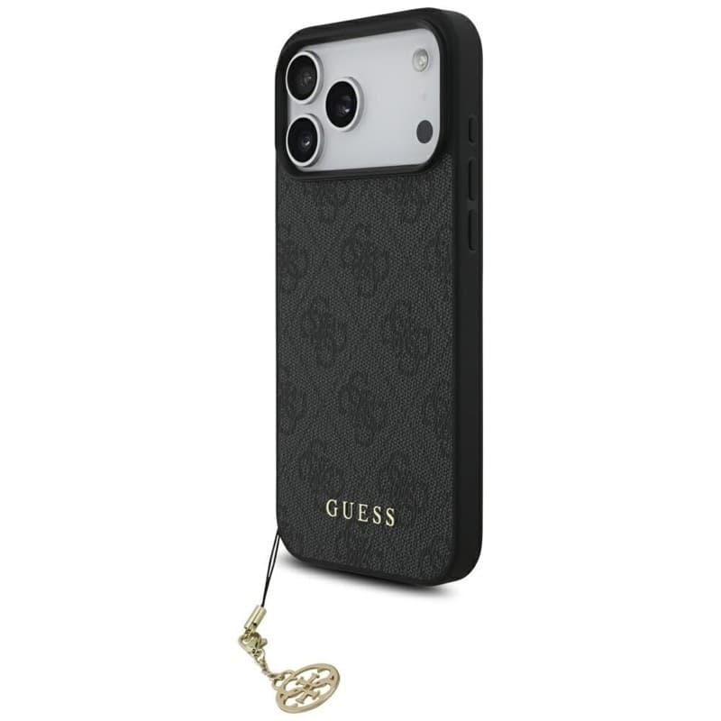 Guess 4G Charms Collection - Custodia MagSafe per iPhone 17 Pro Max (Nero)