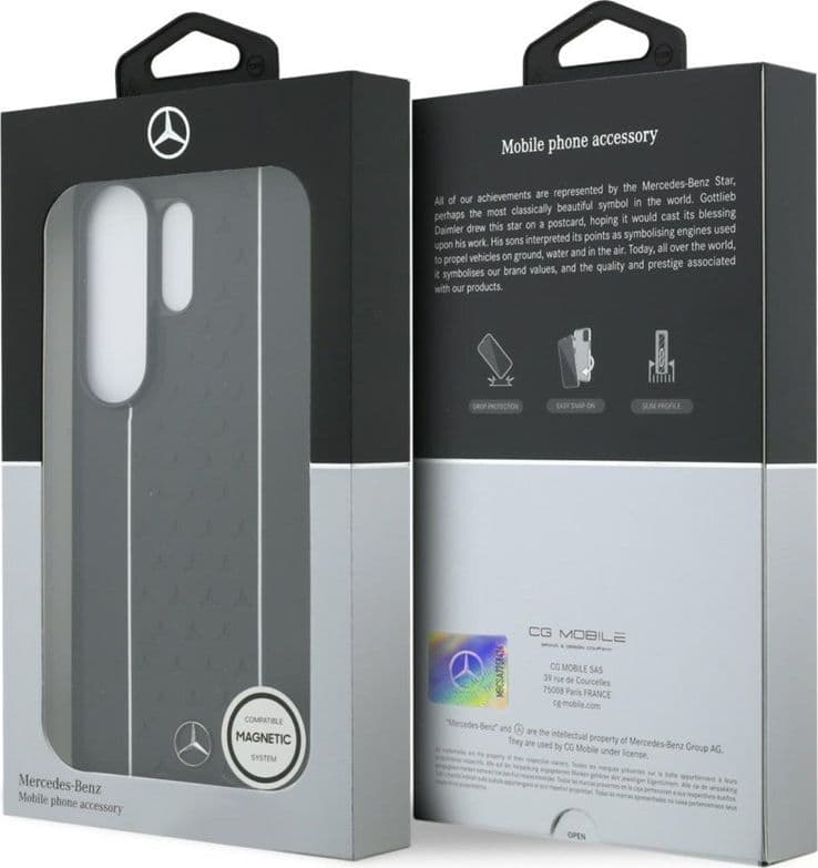 Custodia MagSafe Mercedes Laurel Leaves Vertical Stripes per Samsung Galaxy S26 Ultra (Nero/Bianco) - 8