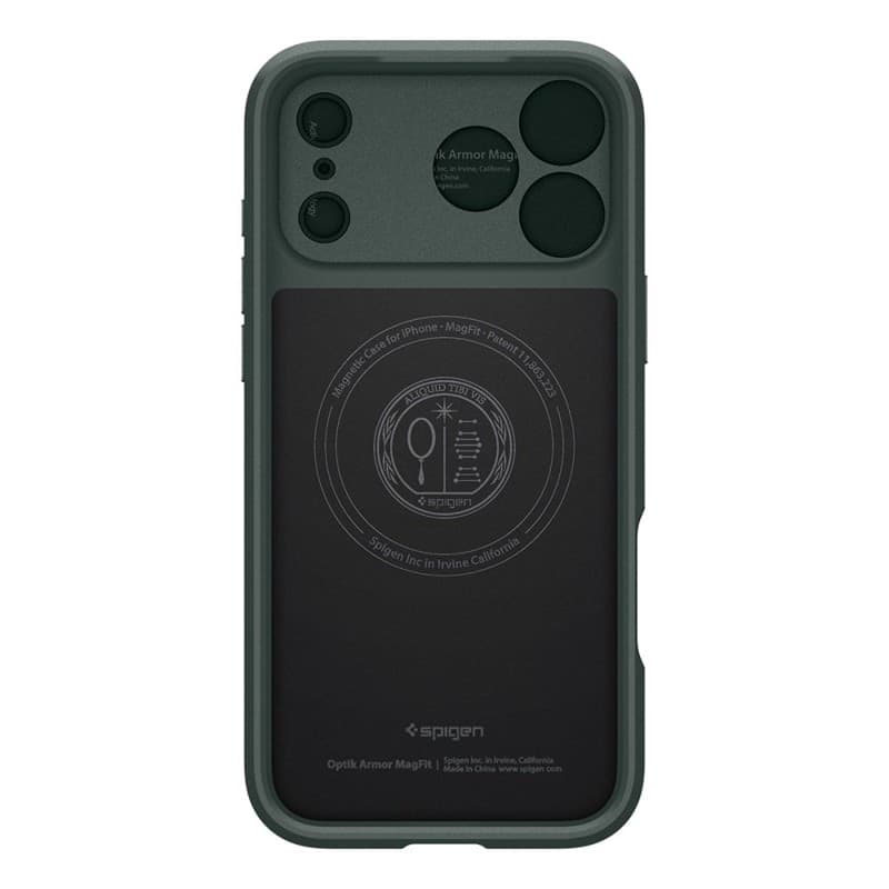 Spigen Optik Armor Mag MagSafe - Custodia per iPhone 17 Pro (Verde Abisso) - 3