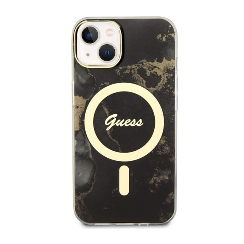 Guess Golden Marble MagSafe - Case for iPhone 14 Plus (Black) - 3