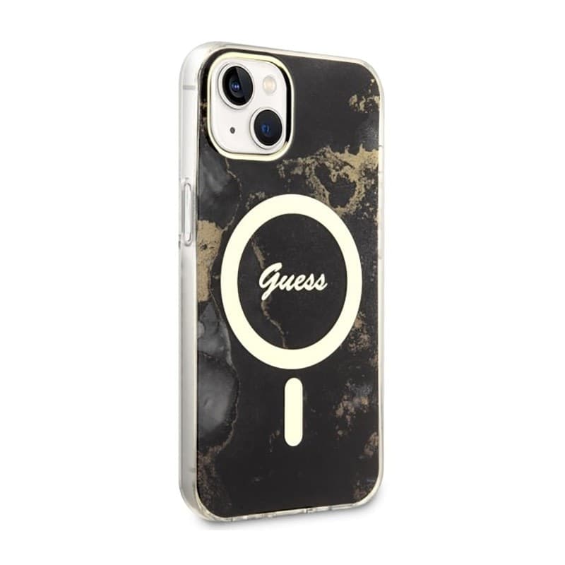 Guess Golden Marble MagSafe - Case for iPhone 14 Plus (Black) - 4