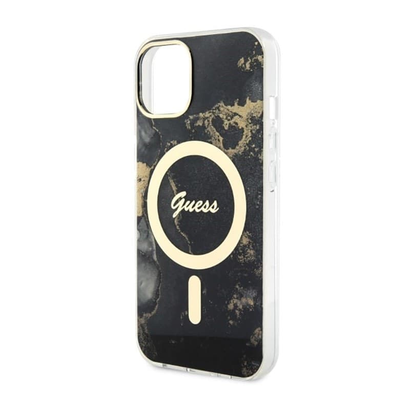 Guess Golden Marble MagSafe - Case for iPhone 14 Plus (Black) - 6