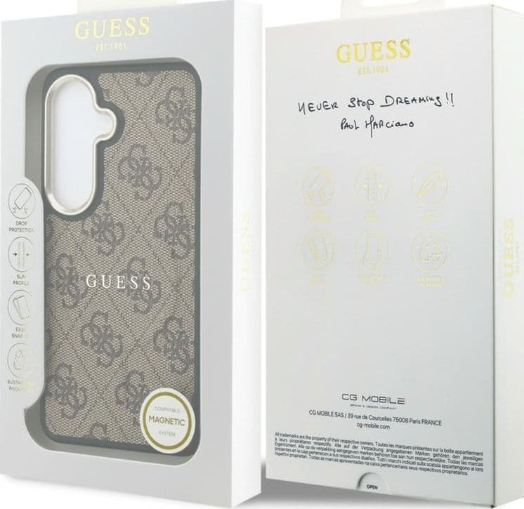 Custodia Guess 4G Embossed Ring MagSafe per Samsung Galaxy S26+ (marrone) - 8