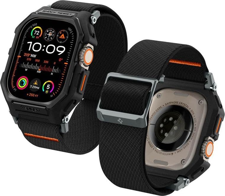 Spigen Lite Fit "Pro" - Case with Strap for Apple Watch Ultra 1/2 49 mm (Matte Black) - 9