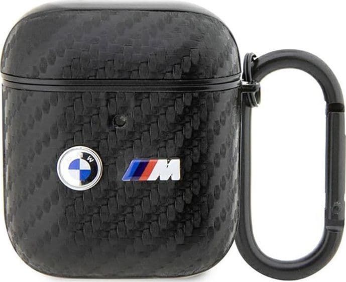 BMW Carbon Double Metal Logo - Case for AirPods 1/2 gen (Black)