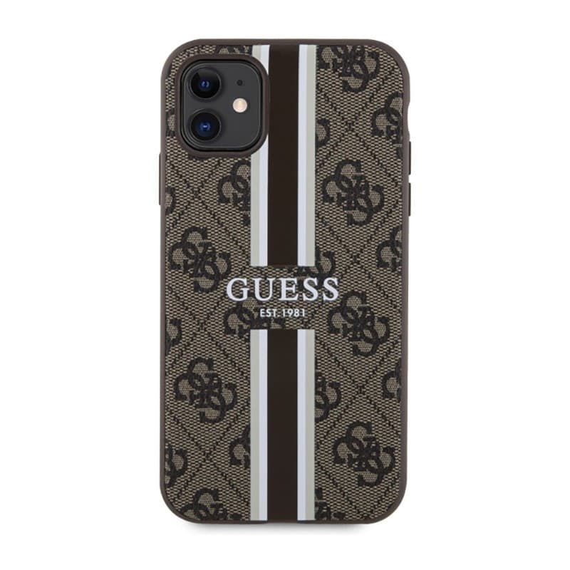 Guess 4G Printed Stripes MagSafe - Case for iPhone 11 (Brown) - 3