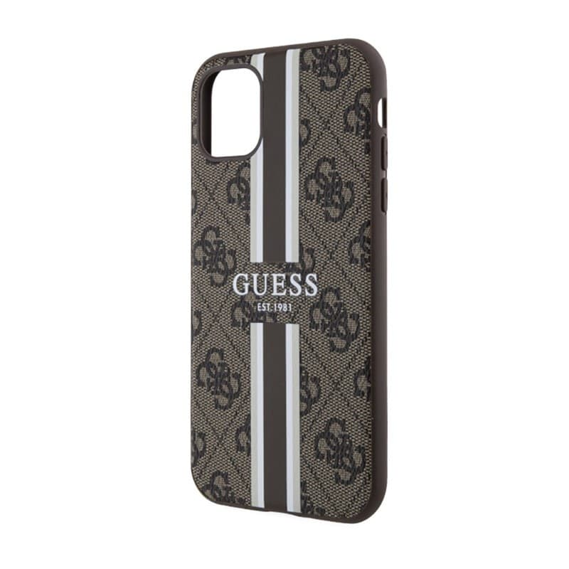 Guess 4G Printed Stripes MagSafe - Case for iPhone 11 (Brown) - 6