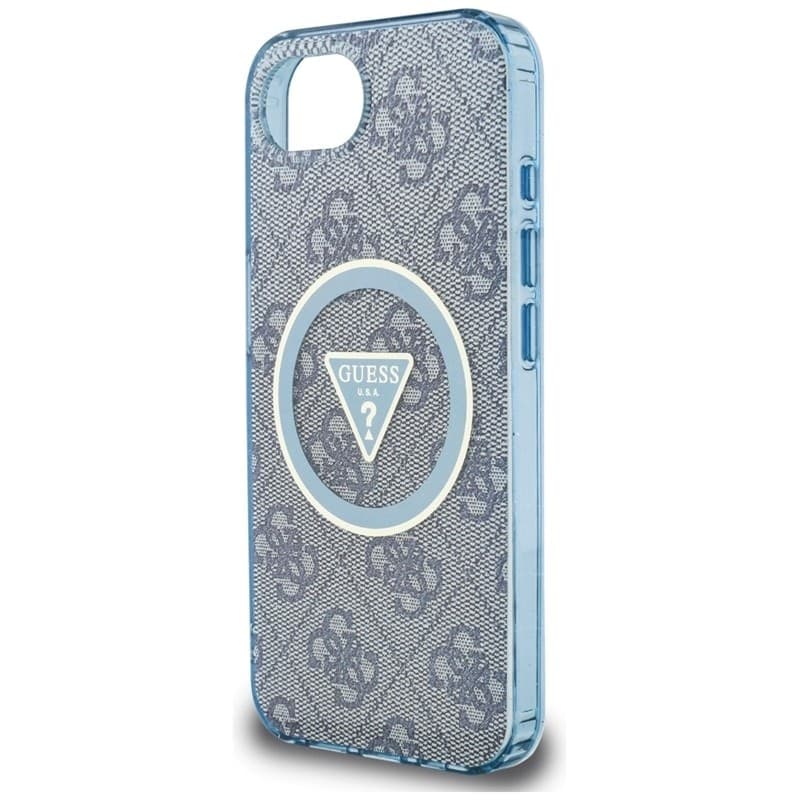 Guess IML Metal Glitter 4G Circle Triangle MagSafe - Case for iPhone 16e (blue) - 6