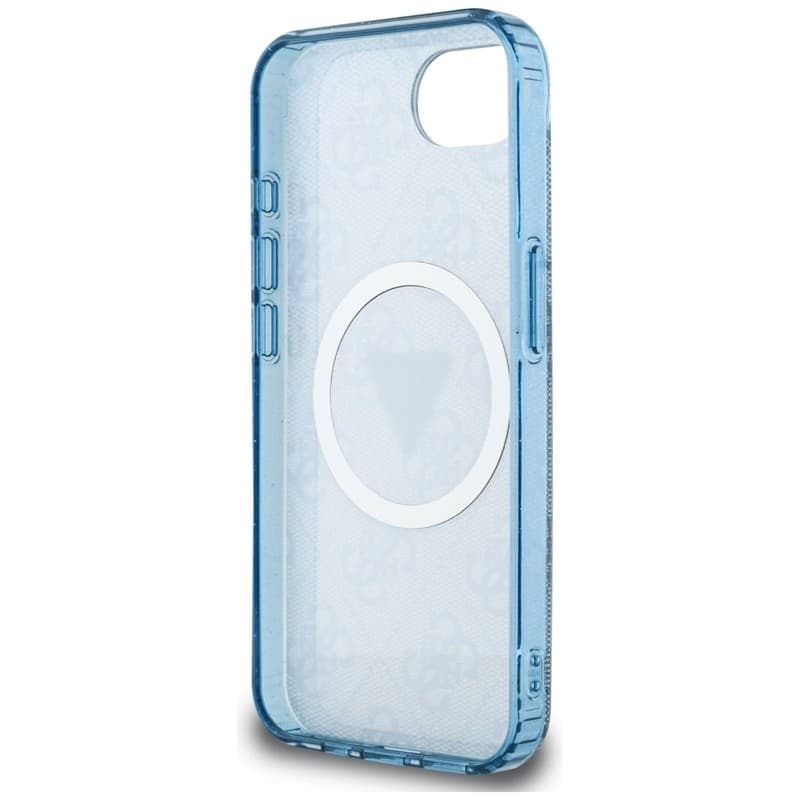 Guess IML Metal Glitter 4G Circle Triangle MagSafe - Case for iPhone 16e (blue) - 7