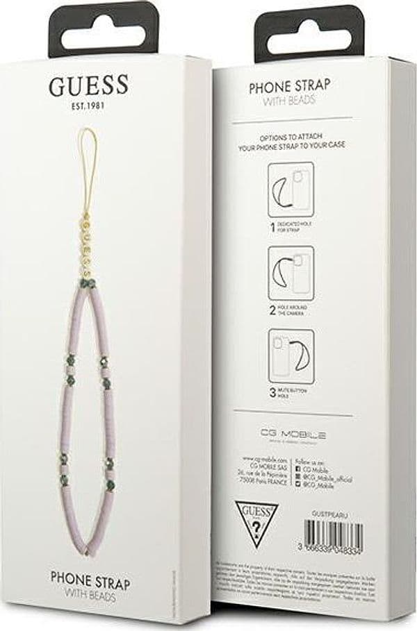 Guess Phone Strap Beads Heishi Lilac - 3