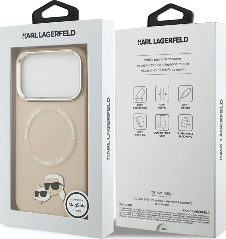 Karl Lagerfeld Karl & Choupette Pins MagSafe - Case for iPhone 17 Pro (beige) - 8