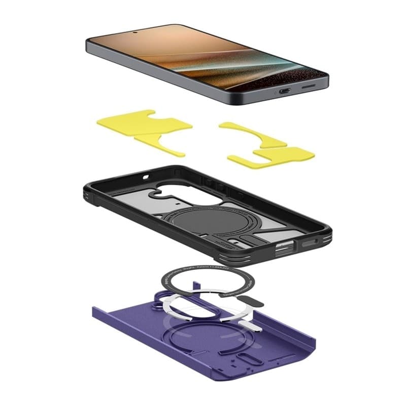 Spigen Tough Armor MagSafe - Custodia per Samsung Galaxy S26+ (viola cenere) - 5