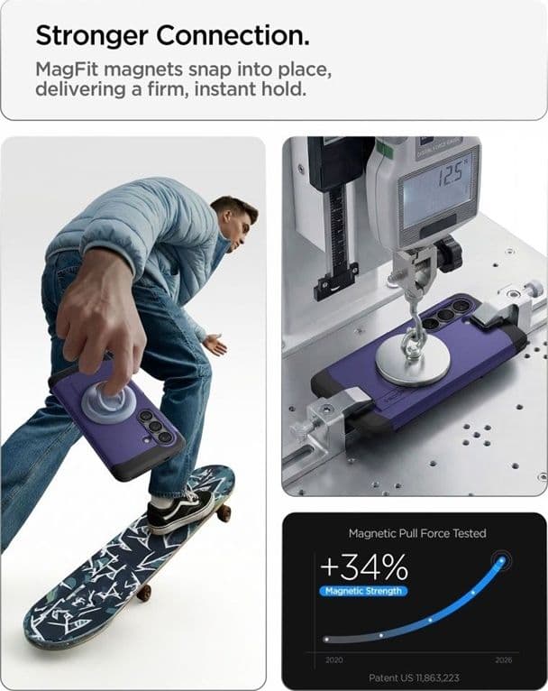 Spigen Tough Armor MagSafe - Custodia per Samsung Galaxy S26+ (viola cenere) - 8