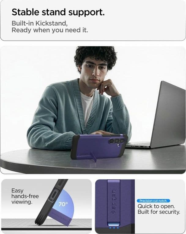 Spigen Tough Armor MagSafe - Custodia per Samsung Galaxy S26+ (viola cenere) - 9