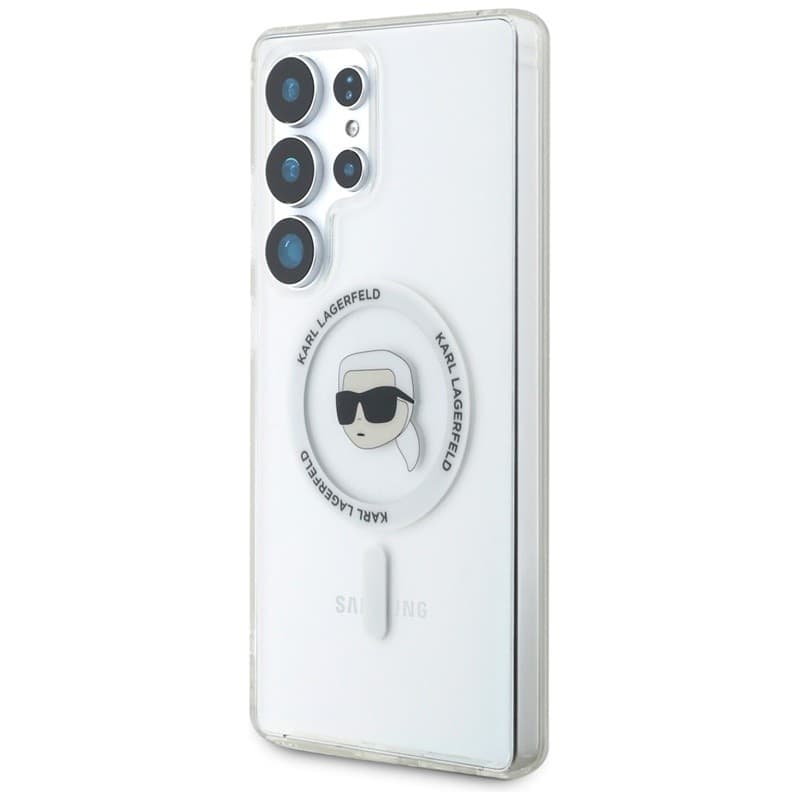Karl Lagerfeld Button Karl Head Printed Logo MagSafe - Case for Samsung Galaxy S25 Ultra (White) - 2