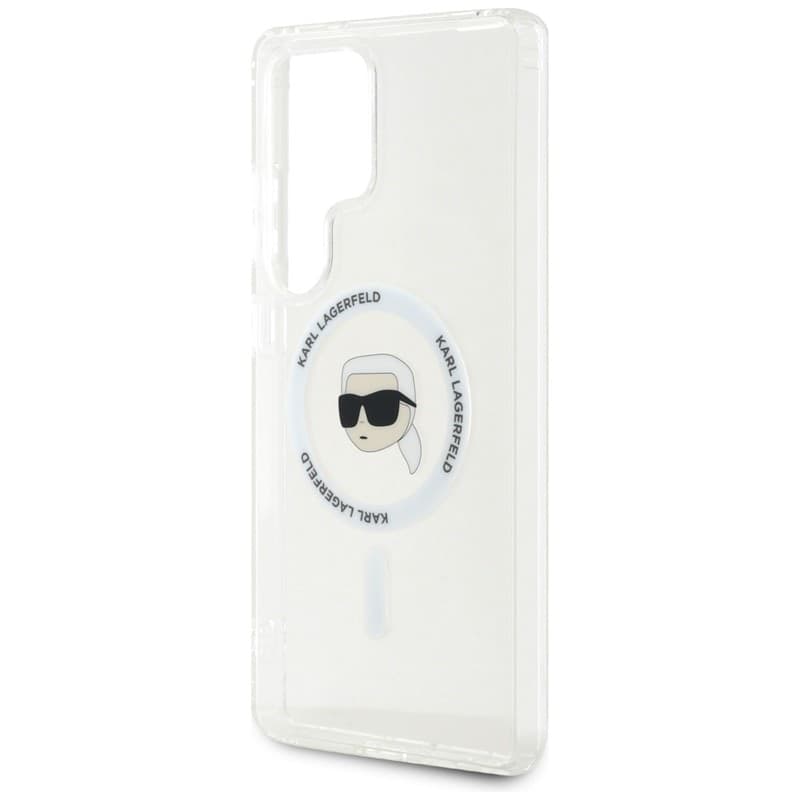 Karl Lagerfeld Button Karl Head Printed Logo MagSafe - Case for Samsung Galaxy S25 Ultra (White) - 6