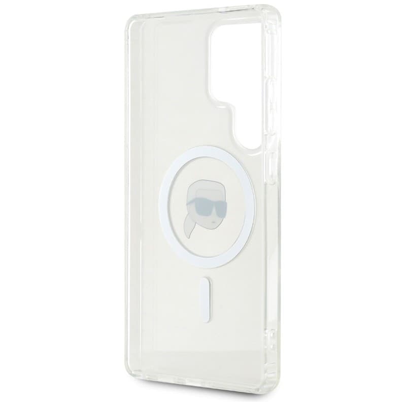 Karl Lagerfeld Button Karl Head Printed Logo MagSafe - Case for Samsung Galaxy S25 Ultra (White) - 7
