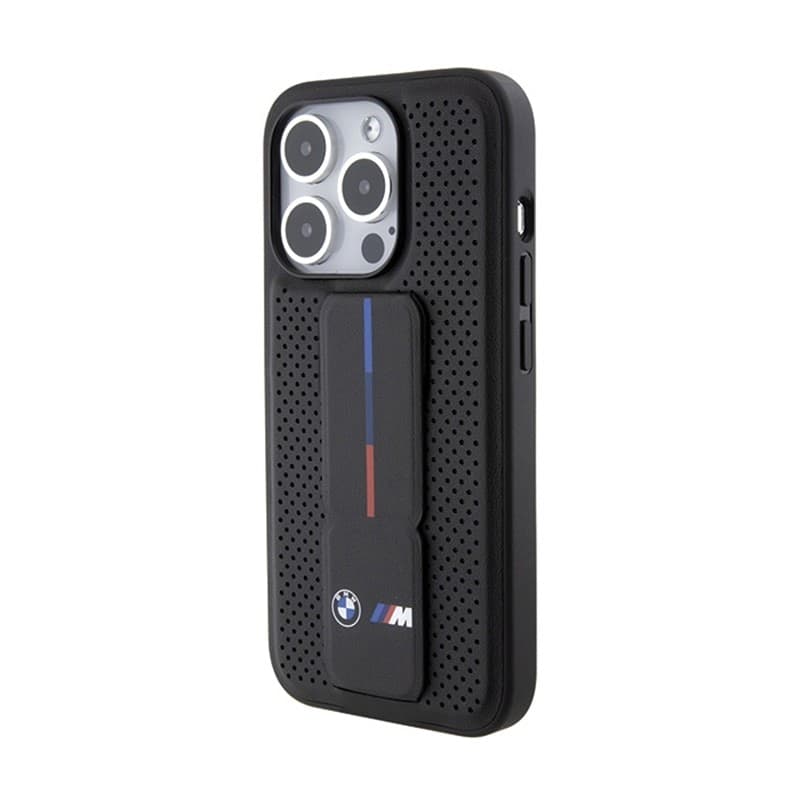 BMW Grip Stand Smooth & Perforated - Case for iPhone 15 Pro (Black) - 3