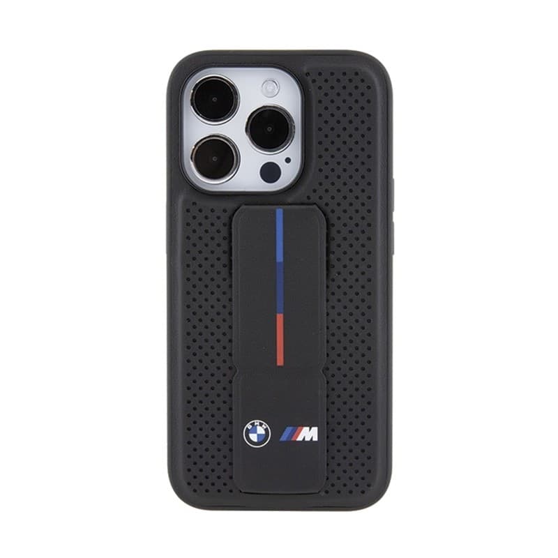 BMW Grip Stand Smooth & Perforated - Case for iPhone 15 Pro (Black) - 4