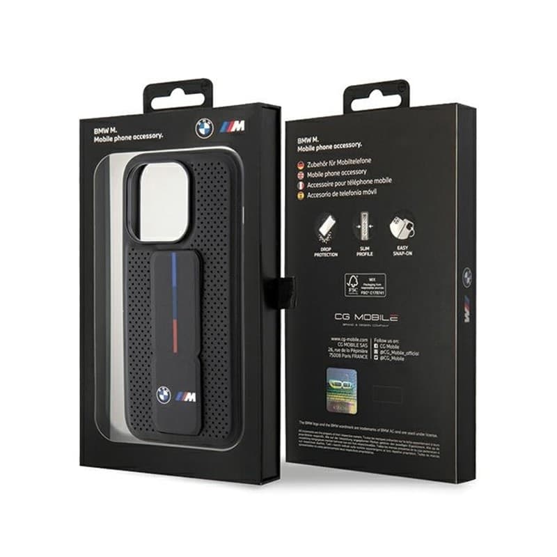 BMW Grip Stand Smooth & Perforated - Case for iPhone 15 Pro (Black) - 9