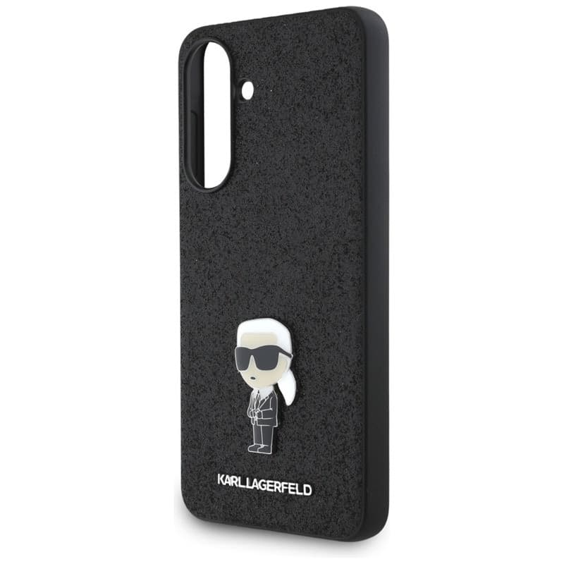 Karl Lagerfeld Fixed Glitter Ikonik Logo Metal Pin - Case for Samsung Galaxy A56 5G (black) - 5