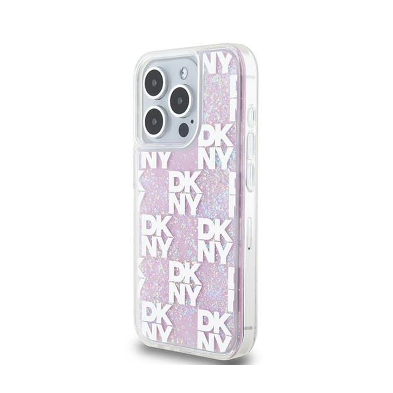 DKNY Liquid Glitter Multilogo - Case for iPhone 15 Pro (pink) - 2