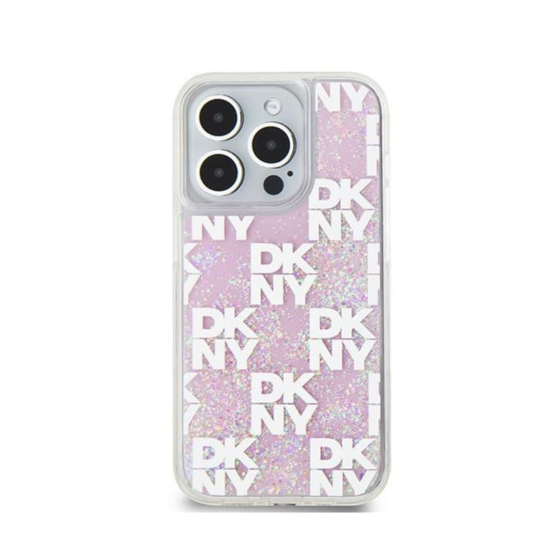 DKNY Liquid Glitter Multilogo - Case for iPhone 15 Pro (pink) - 3