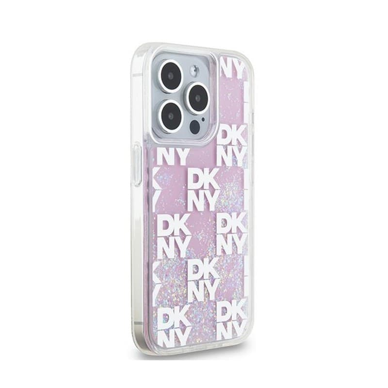DKNY Liquid Glitter Multilogo - Case for iPhone 15 Pro (pink) - 4
