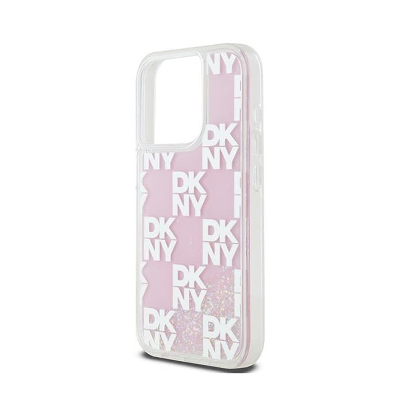 DKNY Liquid Glitter Multilogo - Case for iPhone 15 Pro (pink) - 6