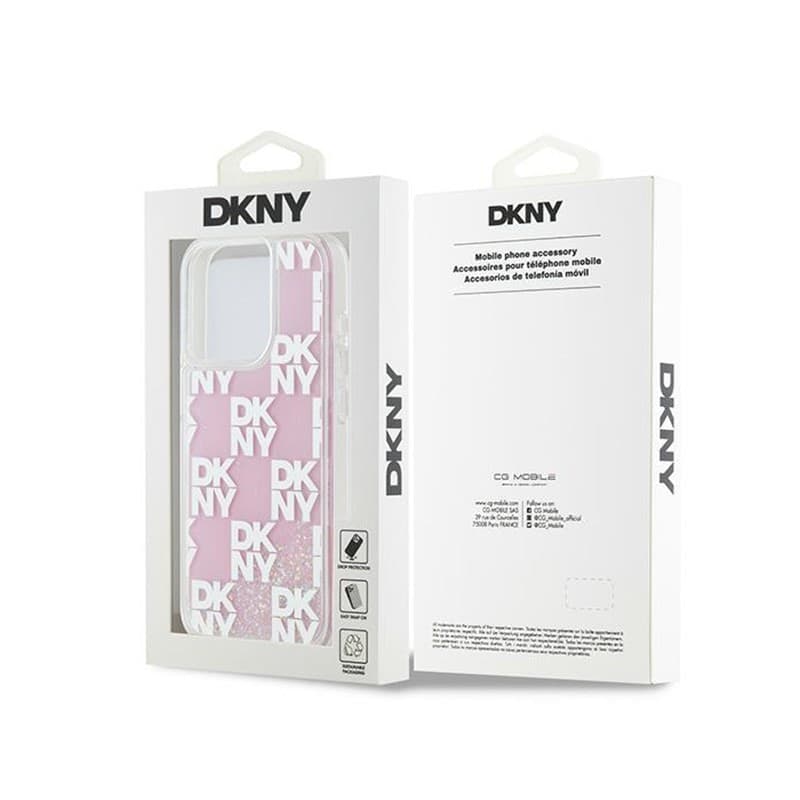 DKNY Liquid Glitter Multilogo - Case for iPhone 15 Pro (pink) - 8
