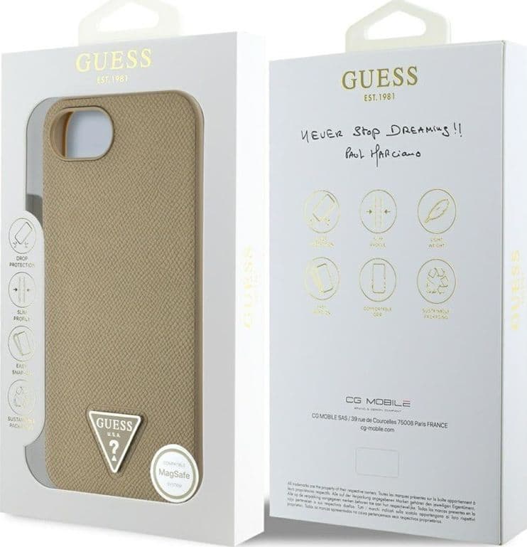 Guess Grained Triangle MagSafe - Case for iPhone 16e (brown) - 8