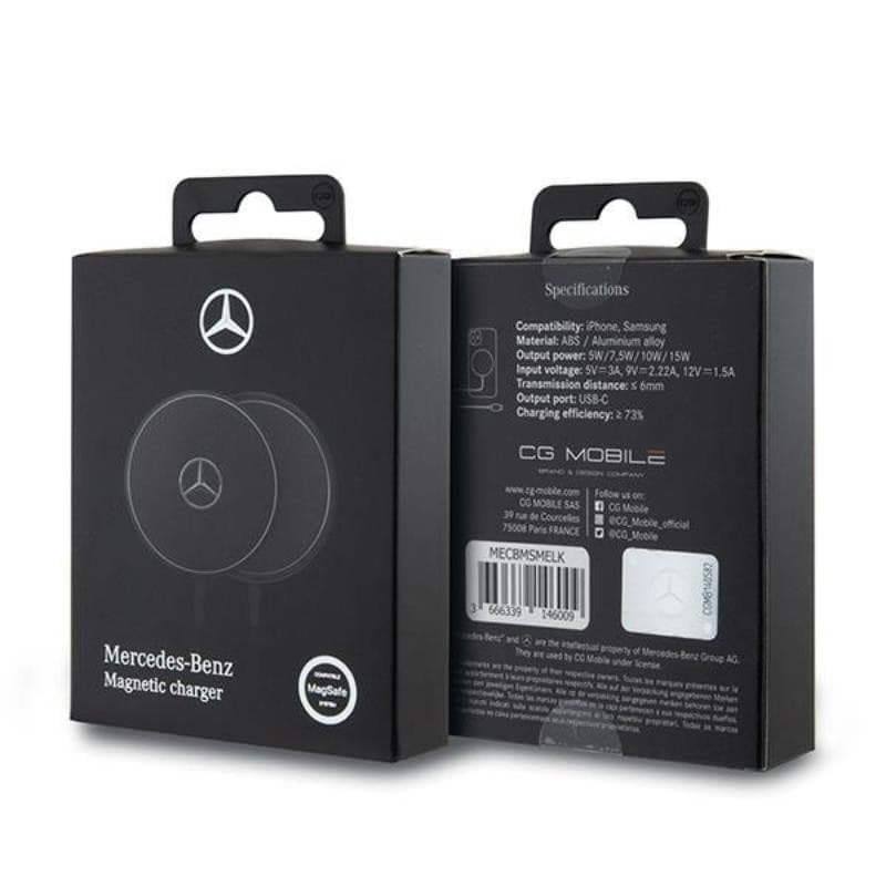 Mercedes Big Silver Logo - MagSafe 15W Inductive Charger (black) - 4