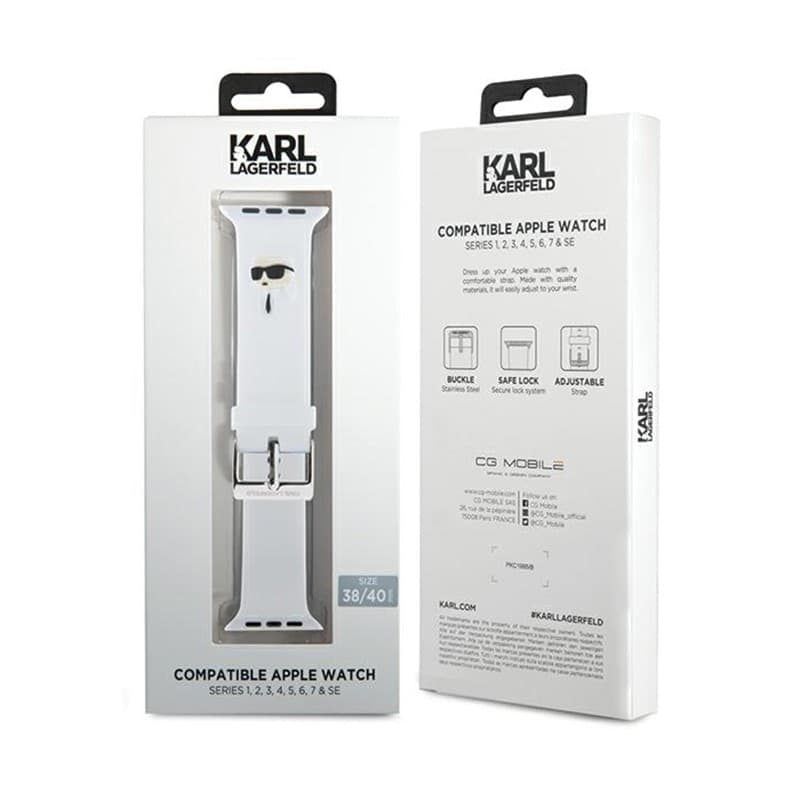 Karl Lagerfeld 3D Rubber Karl Heads NFT - Strap for Apple Watch 38/40/41 mm (white) - 4