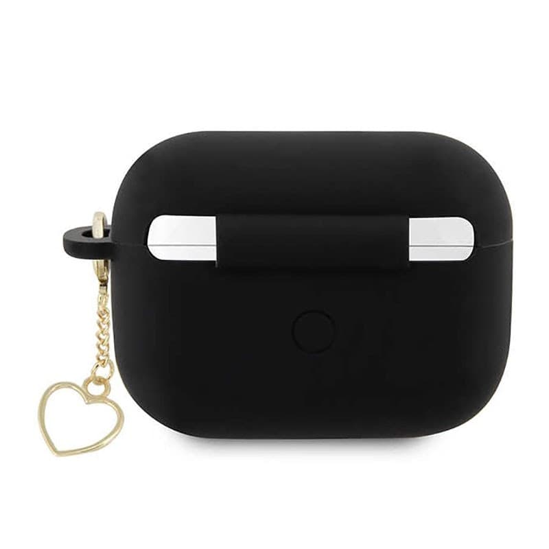 Guess Silicone Heart Charm - Case for Apple AirPods Pro 2 (Black) - 2