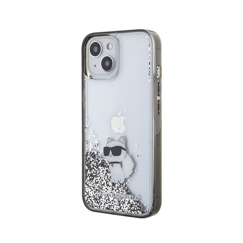Karl Lagerfeld Liquid Glitter Choupette - iPhone 15 Case (Transparent) - 2