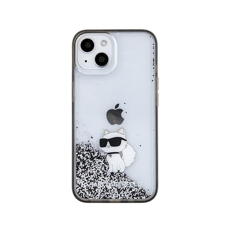 Karl Lagerfeld Liquid Glitter Choupette - iPhone 15 Case (Transparent) - 3