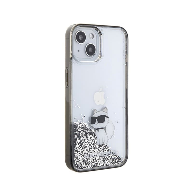Karl Lagerfeld Liquid Glitter Choupette - iPhone 15 Case (Transparent) - 4