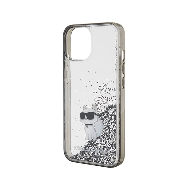 Karl Lagerfeld Liquid Glitter Choupette - iPhone 15 Case (Transparent) - 6
