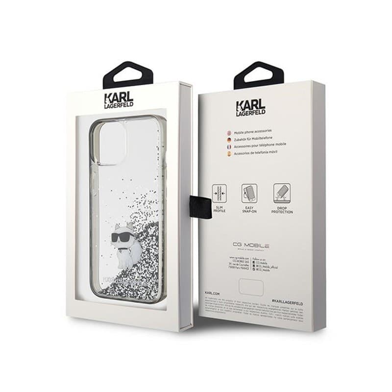 Karl Lagerfeld Liquid Glitter Choupette - iPhone 15 Case (Transparent) - 8