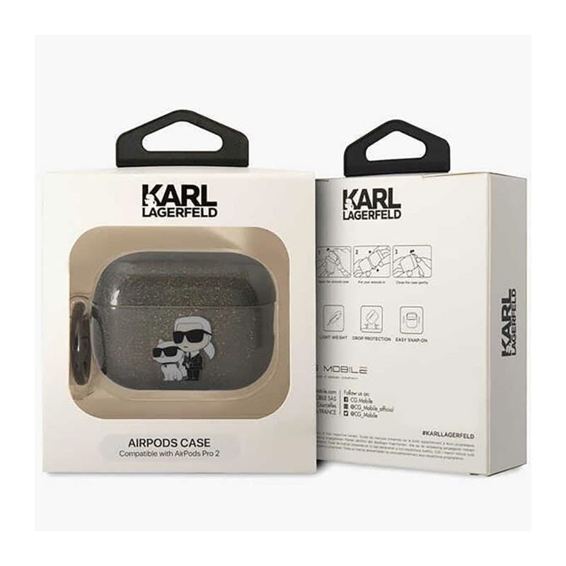 Karl Lagerfeld Glitter NFT Karl & Choupette - Case for Apple AirPods Pro 2 (Black) - 4