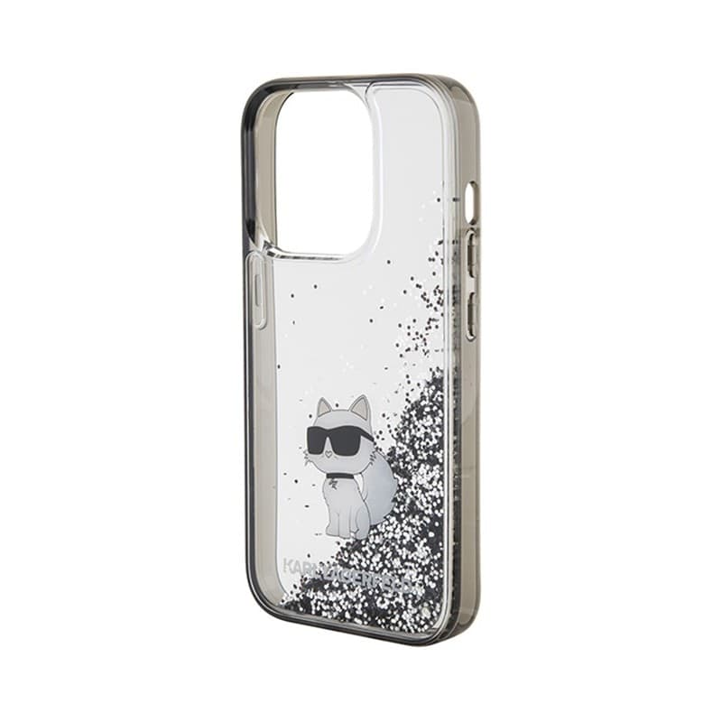 Karl Lagerfeld Liquid Glitter Choupette - iPhone 15 Pro Case (Transparent) - 6