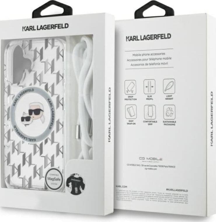 Karl Lagerfeld IML Crossbody Monogram Karl & Choupette Head MagSafe - Case for iPhone 16 (transparent) - 7