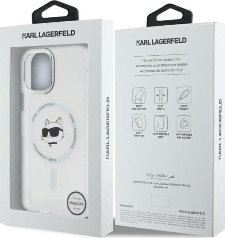Karl Lagerfeld IML Metal Choupette Head MagSafe - Case for iPhone 12 / iPhone 12 Pro (White) - 8