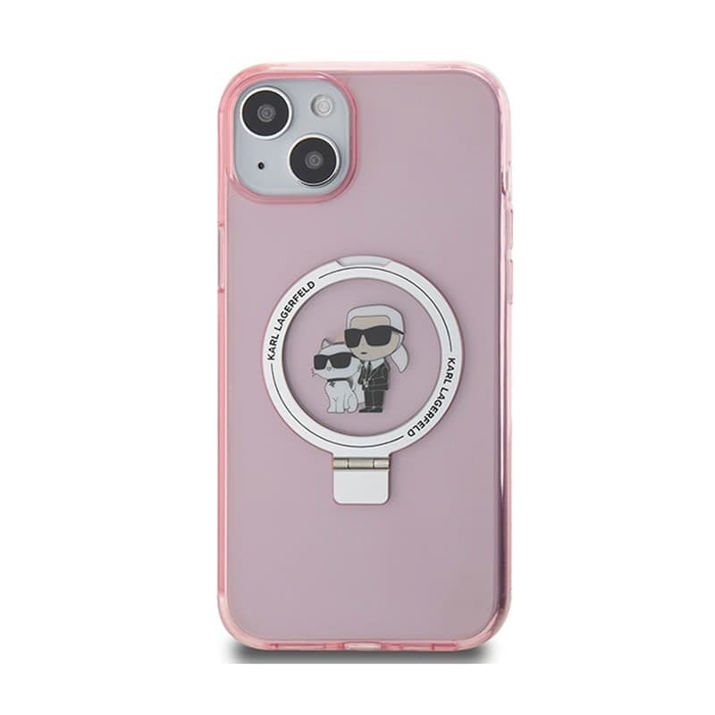 Karl Lagerfeld Ring Stand Karl & Choupette MagSafe - iPhone 15 Plus Case (pink) - 3